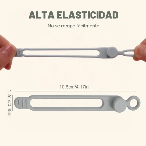 Vista 4 de Organizador de cables de datos, 2025 nuevas bridas de cable de silicona reutilizables organizador de gestión de cables para agrupar y sujetar cables