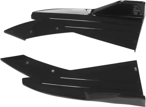 Vista 5 de Fydun 2 unids brillante negro coche parachoques trasero canard labio lateral falda divisor alerón universal