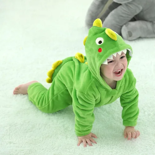 Vista 3 de LOLANTA Disfraz de tiburón de dinosaurio para niños y niñas, overol de franela de animal suave de una pieza para niños, vacaciones, cumpleaños