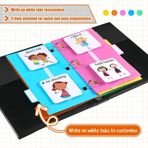 Vista 7 de Ctosree 246 piezas de libro de comunicación pequeñas herramientas para programación visual, tarjetas de fotos, incluye 3 separadores de carpetas