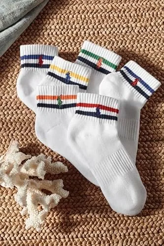 Vista 5 de POLO RALPH LAUREN mens Athletic Performance Cotton Ankle Socks - 6 Pair Pack - Moisture Wicking Mesh