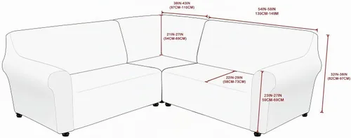 Vista 3 de MIFXIN Fundas para sofá modular de esquina de 5 plazas en forma de L, 3 piezas, terciopelo elástico, suave, lavable, protector de sofá para sofás