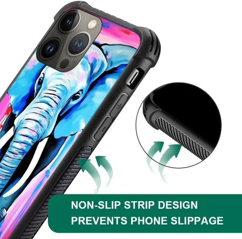 Vista 5 de Funda compatible con iPhone 13 Mini, diseño de elefantes africanos, a prueba de golpes, antiarañazos, carcasa trasera de policarbonato duro