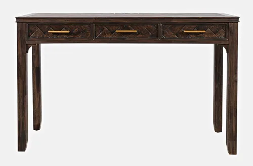 Vista 18 de Jofran Mid-Century - Escritorio moderno de madera de acacia con 3 cajones y puerto de carga USB, escritorio de computadora de 48 pulgadas para Blanc