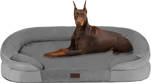 Vista 43 de Dwanton - Cama ortopédica para perros medianos con espuma de gel de memoria, sofá impermeable para perros, cama lavable para mascotas con cojín
