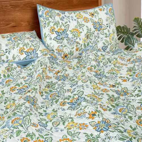 Vista 5 de ROYALE LINENS Juego de edredón de 2 piezas de tamaño individual – Suave y ligero 100% microfibra acolchada – Colcha estampada – Edredón acolchado
