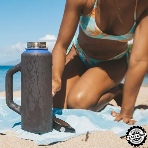 Vista 5 de Grab & Go Handle - Funda de silicona compatible con Hydro Flask, ThermoFlask, Takeya, Simple Modern y otras botellas de agua aisladas de 40 onzas