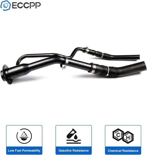 Vista 3 de ECCPP Tubo de cuello de llenado de tanque de combustible F85Z9034TA Tubo de tanque de combustible apto para 1997-1998 para Ford para F-150 1997-1998
