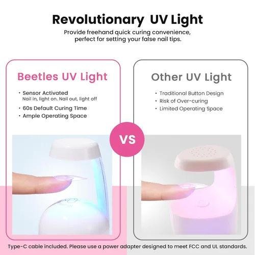 Vista 8 de Beetles - Kit de uñas de gel FlatX, almendra corta, 320 puntas de uñas de 16 tamaños, con pegamento sólido de uñas de 0.5 onzas, removedor