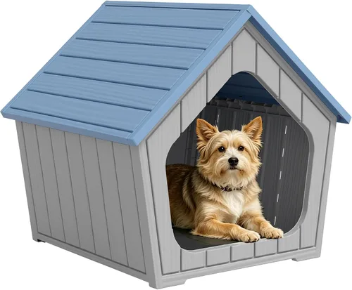 Vista 11 de Fancyango Casa para perros – Mueble para perreras para exteriores e interiores, refugio resistente a la intemperie para perros pequeños y medianos