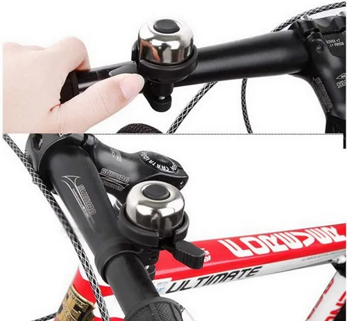 Vista 6 de Campana de bicicleta, paquete de 2 mini campanas de anillo de bicicleta de latón para bicicleta de montaña, bicicleta de carretera, accesorios