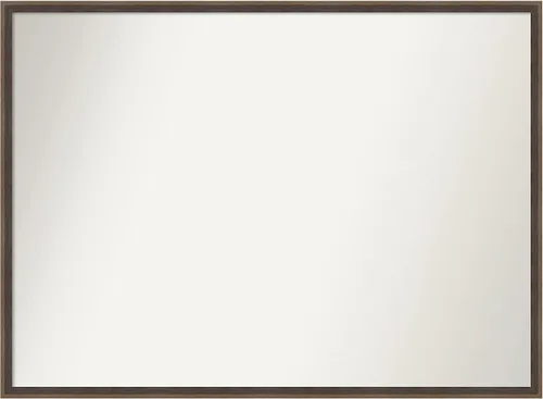 Vista 53 de Amanti Art Brown Bathroom Mirror for Over Sink, 21x33 Custom Made Hardwood Wedge Mocha Rectangle Vanity Mirror, Large Modern Wood Frame, Hangs