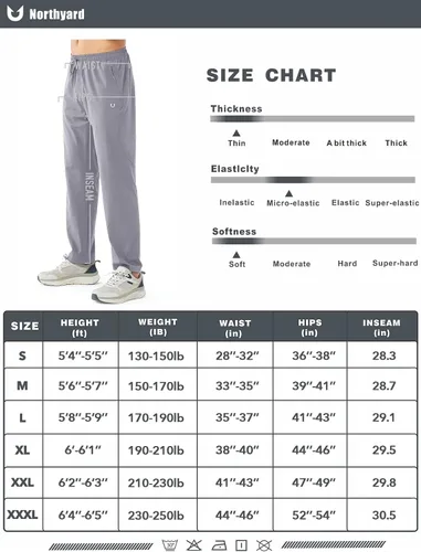 Vista 7 de NORTHYARD Pantalones deportivos para correr para hombre, ligeros, pantalones de senderismo para entrenamiento, gimnasio, correr, pantalones