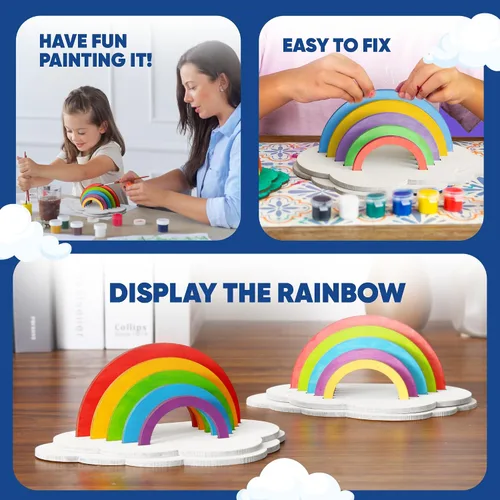 Vista 3 de 9 kits de manualidades de arcoíris para niños, recuerdos de fiesta de Multicolor