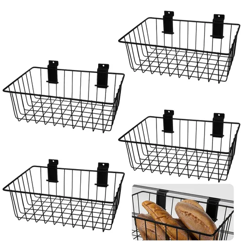 Vista 8 de Eaasty 2 cestas de metal ventiladas montadas para colgar en paneles de garaje (11.8 x 7.9 x 3.9 pulgadas)