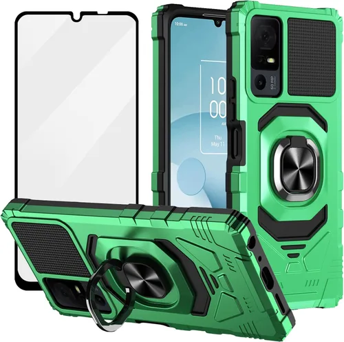 Vista 10 de Ailiber Funda con soporte magnético para Lively Smart 4/TCL 40 XL/40T Soporte de anillo y protector de pantalla y negro
