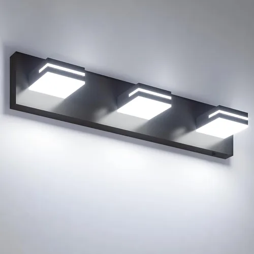 Vista 21 de VOLISUN 5CCT - Lámparas de baño regulables sobre el espejo, modernas lámparas de tocador de baño, cabezal giratorio de 360°, luces LED negras
