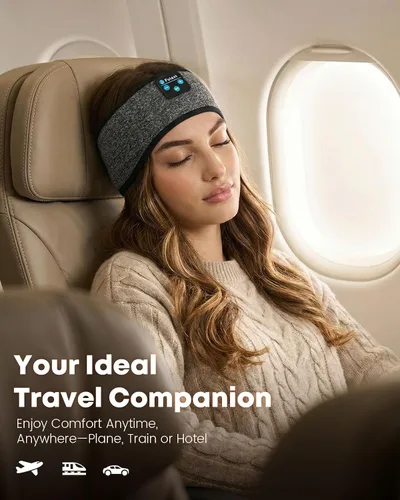 Vista 4 de Audífonos para Dormir con Diadema Bluetooth, Audífonos para Dormir con Diadema Deportiva, Audífonos para Dormir de Larga Duración con Altavoces