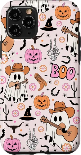 Vista 29 de Spooky Ghost Cowboy Cute Halloween Boo Western Retro Pastel Case for iPhone 17