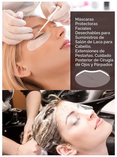 Vista 5 de 100 piezas de viseras protectoras faciales desechables para maquillaje Microblading, protectores faciales desechables para protección contra laca