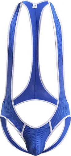 Vista 10 de Leotardo de malla para hombre MWrestling Singlet Body Negro