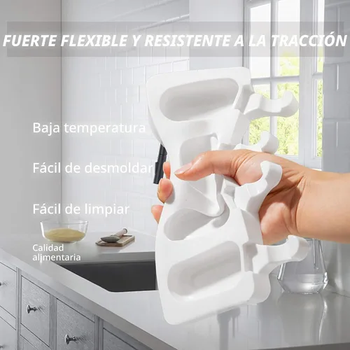 Vista 4 de 2 Moldes Pequeños Mini para Paletas, Moldes para Cakesicles de Silicona, Molde para Cake Pops con 4 Cavidades con 100 Palitos de Madera y 100