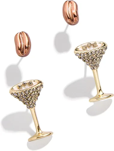 Vista 8 de BaubleBar Pendientes Temáticos de Comida y Bebida, Pendientes de Novedad para Mujer, Joyería de Disfraz