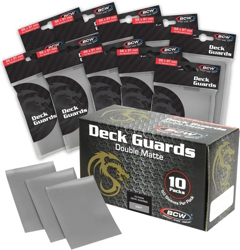 Vista 9 de BCW Deck Guard - Fundas dobles mate para tarjetas, caja de 500 unidades (10 paquetes de 50 fundas), sin ácidos, sin PVC, se adapta a tarjetas