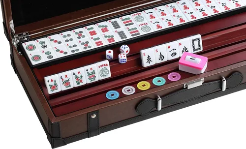 Vista 4 de 166 American Western Mahjong Mah Jongg Set Maleta Edición Limitada Embedded Masterpiece Fondo en Maleta de Cuero Mona Lisa