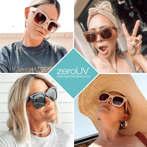 Vista 5 de zeroUV - Gafas de sol cuadradas retro de moda de gran tamaño para mujer estilo vintage 1969pulgadas