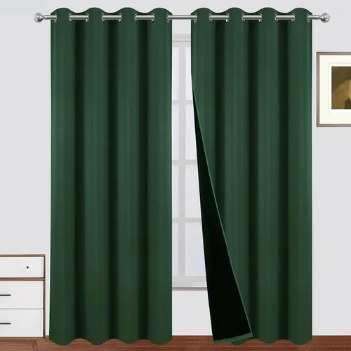 Vista 29 de LEMOMO Cortinas 100% opacas de 38 x 54 pulgadas, 2 paneles de oscurecimiento con aislamiento térmico para dormitorio