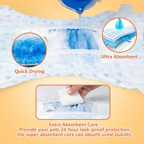 Vista 4 de Pet Soft, pañales desechables para mascotas, perros, cachorros, 12 unidades, 72 pañales, XXS- XL