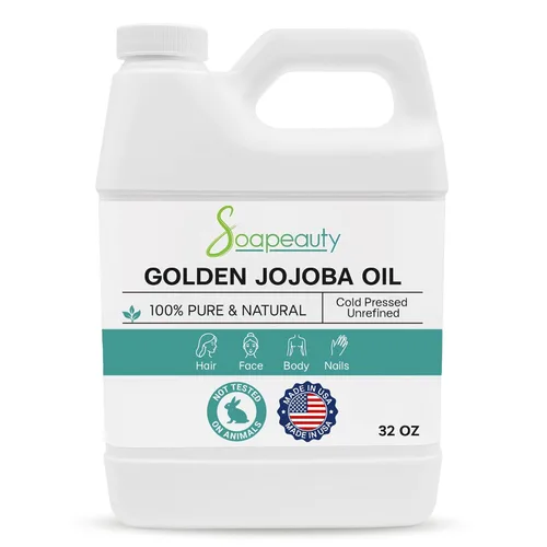 Vista 2 de Soapeauty Aceite de jojoba transparente 100% puro y natural refinado, prensado en frío, sin hexano Aceite hidratante para piel, cara, cabello