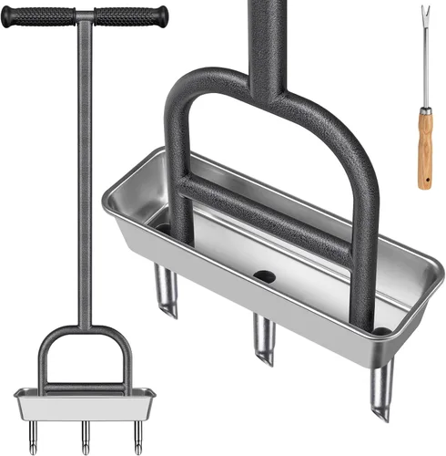 Vista 12 de Dolibest – Aireador de césped con núcleo de 3 agujeros, herramienta de aireación manual de césped con empuñadura de goma suave, herramienta