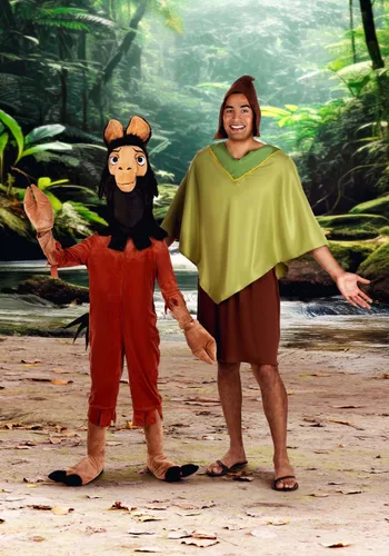 Vista 3 de Disfraz de Pacha de Disney El Emperador y sus Locuras para Hombre Multicolor