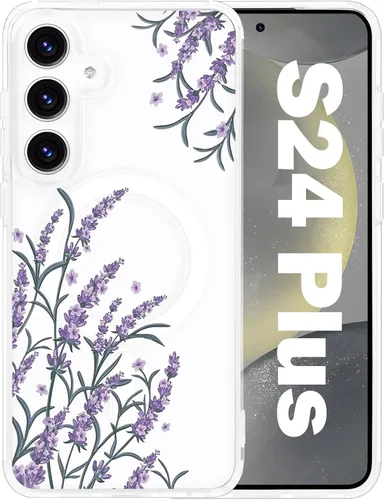 Vista 12 de Funda magnética para Samsung Galaxy S22 Ultra Flower, compatible con MagSafe, patrón floral transparente a prueba de golpes, parte trasera