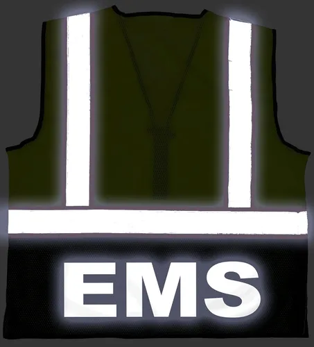 Vista 4 de Chaleco de seguridad EMS Survivor, Tipo R Clase 2, logotipos reflectantes con bolsillo trasero gigante.
