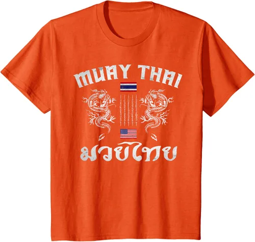 Vista 33 de Camiseta de equipo de entrenamiento de boxeo Muay Thai con bandera estadounidense de Tailandia, Negro, S