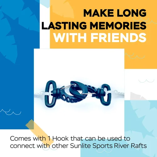 Vista 7 de Sunlite Sports Balsa de río inflable para 2 personas, flotador de agua para descansar sobre el lago y el río, tubo de agua al aire libre, diversión