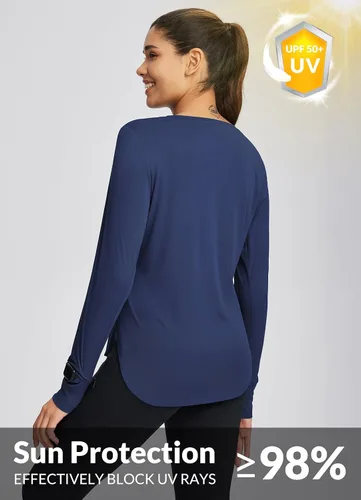 Vista 102 de BALEAF - Camisetas de sol de manga larga para mujer, con FPU 50+, para senderismo, ligeras, de secado rápido, protección contra rayos ultravioleta