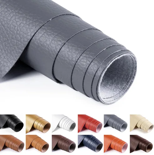 Vista 30 de ANMINY - Tela de piel sintética de vinilo de 54 pulgadas de ancho para tapicería por yarda, de 0.7MM de grosor, cuero PU suave, material de vinilo