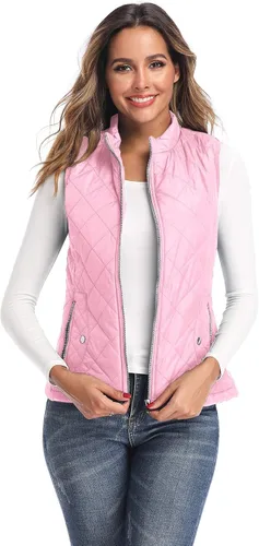 Vista 2 de Chaleco para exteriores de mujer chaleco acolchado ligero con cremallera y cuello alto