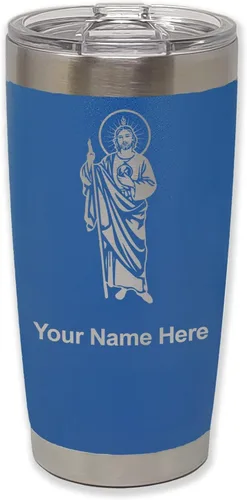 Vista 36 de LaserGram Vaso aislado al vacío de 20 onzas, Saint Jude, grabado personalizado incluido (negro)