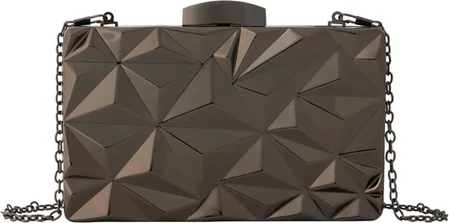 Vista 27 de Reberomantic - Bolso de mano para mujer con patrón de celosía, geométrico, con cadena, tipo clutch para la noche