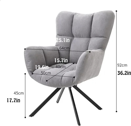 Vista 3 de Silla ergonómica de oficina giratoria para escritorio, altura ajustable, con reposabrazos, cómodas sillas ejecutivas