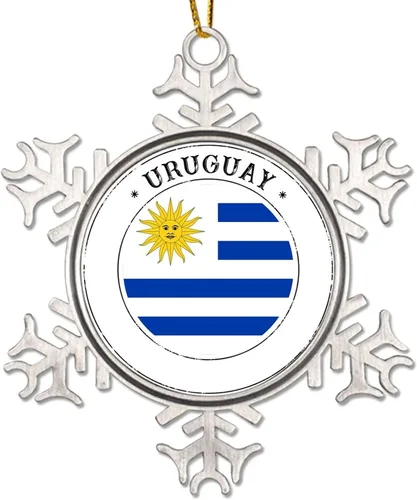 Vista 9 de Adornos de bandera de Andorra para árbol de Navidad, bandera nacional, silueta de Andorra, decoraciones de árbol de Navidad, copo de nieve, metal