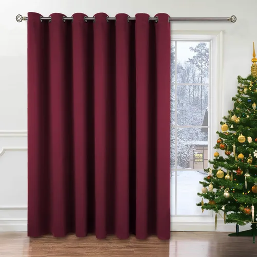 Vista 80 de BGment Cortina Oscurecedora para Puerta Corredera, Cortina Divisoria Opaca Ancha para Sala de Estar de 84 Pulgadas de Largo, Cortina Térmica de Rosa