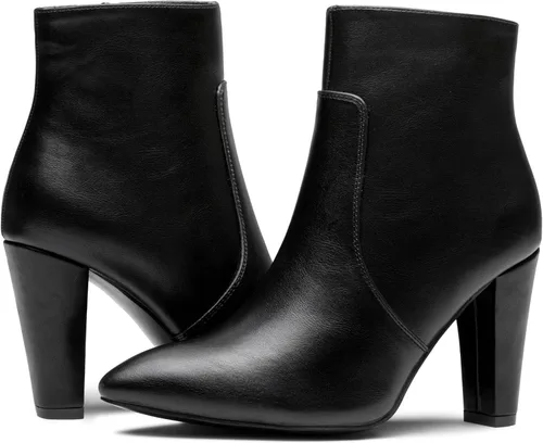 Vista 6 de Vepose Botas de tobillo 9633 para mujer, botas de tacón alto de aguja de moda, botas de vestir con punta de punta