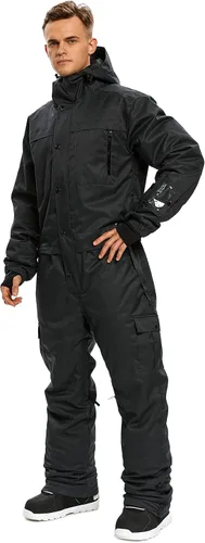 Vista 2 de SNBOCON Traje de esquí de una pieza para hombre, monos coloridos, trajes de nieve para snowboard, invierno, al aire libre, impermeable
