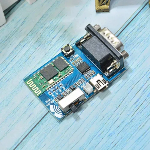 Vista 5 de Comimark 1 unids RS232 Bluetooth Serial Adaptador Comunicación Maestro-Esclavo Módulo 5V Mini USB